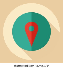 Flat modern design with shadow  Icon location