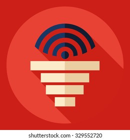 Flat modern design with shadow  Icon wi-fi