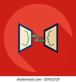 Flat modern design with shadow  Icon message