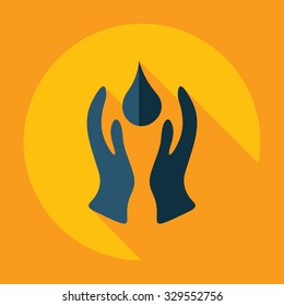 Flat modern design with shadow  Icon water drop