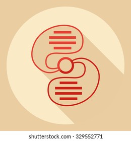 Flat modern design with shadow  Icon chat