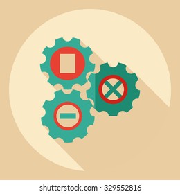 Flat modern design with shadow  Icon settings