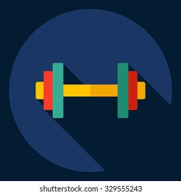 Flat modern design with shadow  Icon  dumbbell