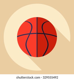 Flat modern design with shadow  Icon basketball