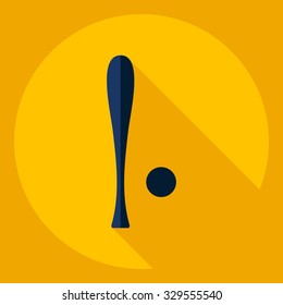Flat modern design with shadow  Icon baseball