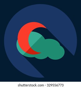 Flat modern design with shadow  Icon night