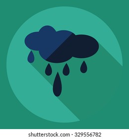 Flat modern design with shadow  Icon rain