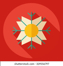 Flat modern design with shadow  Icon snowflake