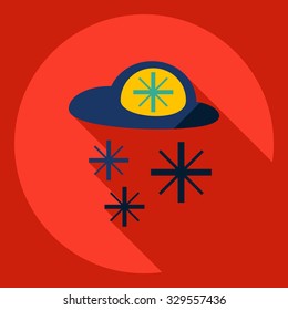 Flat modern design with shadow  Icon snow