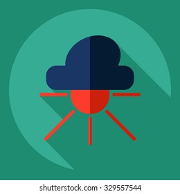 Flat modern design with shadow  Icon cloudiness