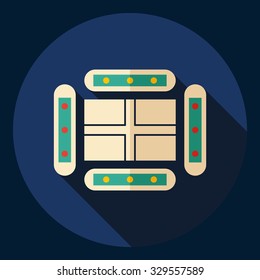 Flat modern design with shadow Icon hospital