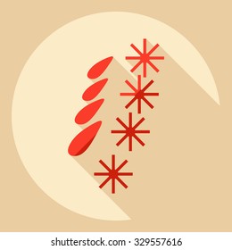 Flat modern design with shadow  Icon snow 