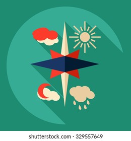 Flat modern design with shadow  Icon weather
