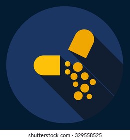 Flat modern design with shadow Icon medicament