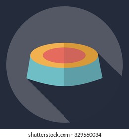 Flat modern design with shadow  Icon cat bowl