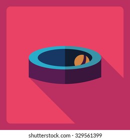 Flat modern design with shadow  Icon cat toy