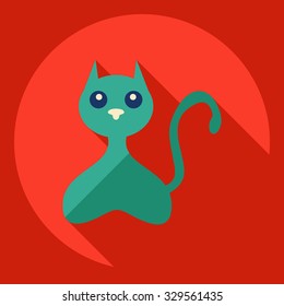 Flat modern design with shadow  Icon cat