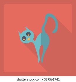 Flat modern design with shadow  Icon cat