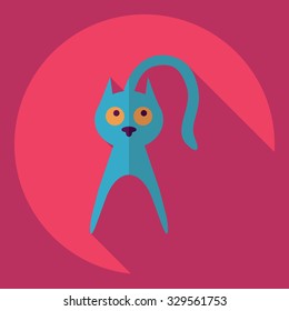 Flat modern design with shadow  Icon cat