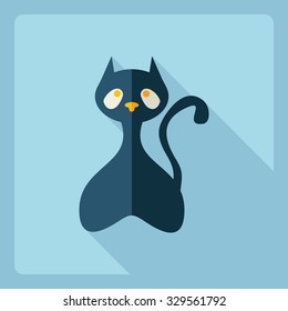 Flat modern design with shadow  Icon cat