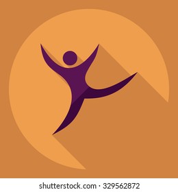 Flat modern design with shadow  Icon stick figure 