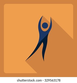 Flat modern design with shadow  Icon stick figure 