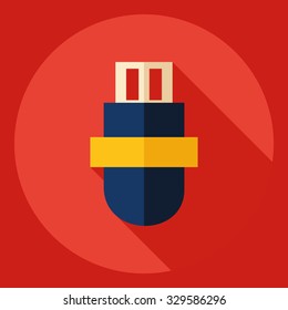 Flat modern design with shadow  Icon flash drive