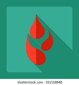 Flat modern design with shadow Icon water drop