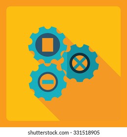 Flat modern design with shadow Icon settings