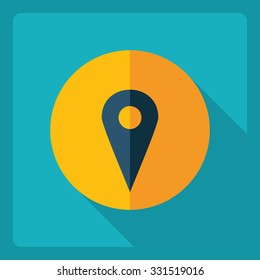 Flat modern design with shadow  Icon location