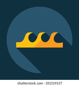 Flat modern design with shadow  Icon wave