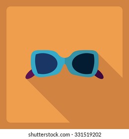 Flat modern design with shadow  Icon eyeglasses