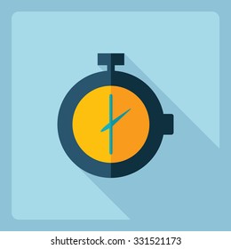 Flat modern design with shadow  Icon stopwatch