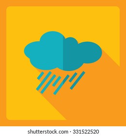 Flat modern design with shadow  Icon rain