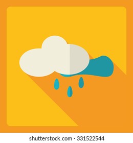 Flat modern design with shadow  Icon rain
