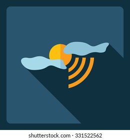 Flat modern design with shadow  Icon cloudy