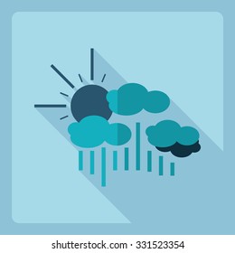 Flat modern design with shadow  Icon rain