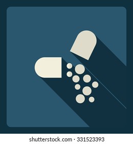 Flat modern design with shadow Icon medicament