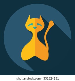 Flat modern design with shadow  Icon cat