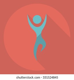 Flat modern design with shadow  Icon stick figure 