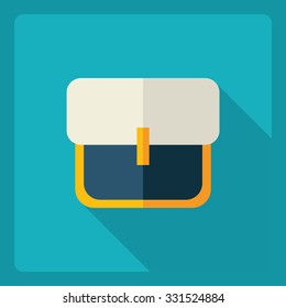 Flat modern design with shadow  Icon briefcase