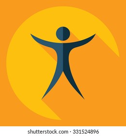 Flat modern design with shadow  Icon stick figure 