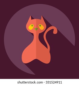 Flat modern design with shadow  Icon cat