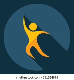Flat modern design with shadow  Icon stick figure 