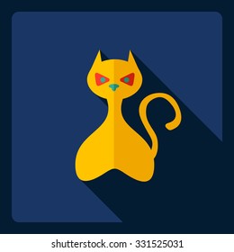 Flat modern design with shadow  Icon cat