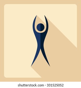 Flat modern design with shadow  Icon stick figure 