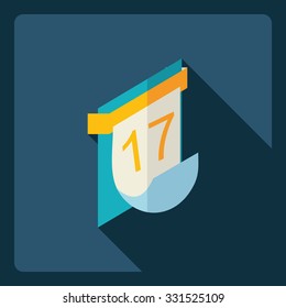 Flat modern design with shadow  Icon calendar