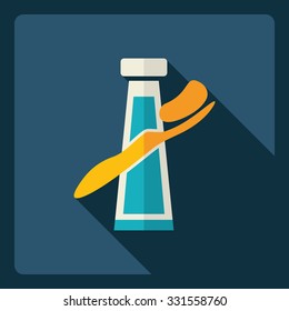 Flat modern design with shadow  Icon Toothpaste