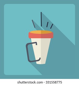 Flat modern design with shadow  Icon microphone