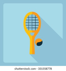 Flat modern design with shadow  Icon tennis